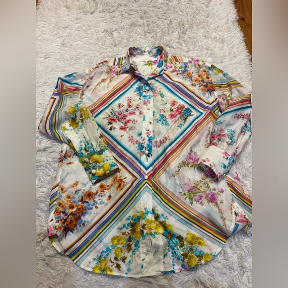 Zimmermann Halcyon Floral Silk Blouse - Multicoloured - Picture 10 of 16